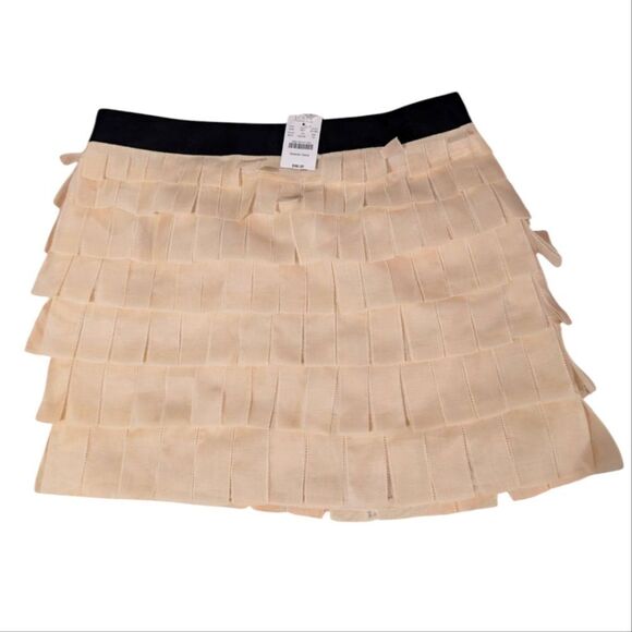J. Crew women's cream layered tiered ruffle silk skirt size 10 NWT - Picture 9 of 9